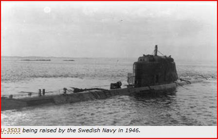 Johan Imstedt 1984-06-24 1 ( 8 ) Ubåt U 3503 Den 6 maj 1945 kl 0750 inpasserade den tyska ubåten U 3503 på svenskt vatten och ankrade upp väster på Vrångö- se sjökortsutdrag och bild.