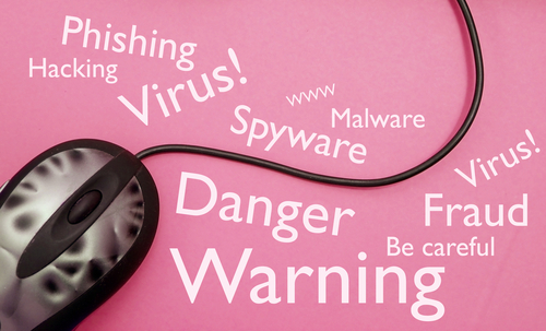 Virus, skadlig kod, trojaner, botnet, trasig kod, adware, ransomware, key loggers.