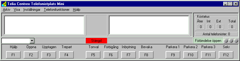 Nu kommer telefonistplatsen att försöka koppla upp sig mot telenätet, du kan genom att kontrollera den text som skrivs ut i statusfönstret se resultatet.