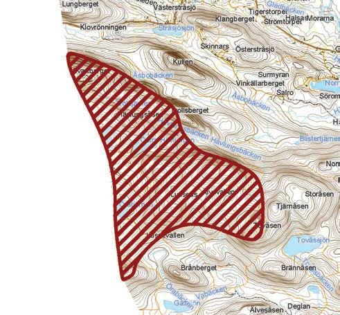 Frisbo Vindkraftsområdet, som till en del är riksintresse och en annan del kommunalt intresse, ligger ca 4 km norr om Frisbo by, på bergen Aspåsen, Granåsen samt Stor- och Lillnipen.