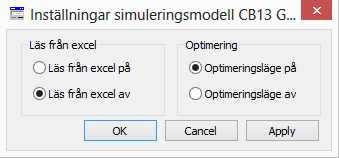 6.2.3 Modellanpassning För att klienten skall kunna optimera modellen, behöver anpassningar ske, bland annat en definition av vad en ändring faktiskt innebär, detta fastställs enligt Tabell 6-3.