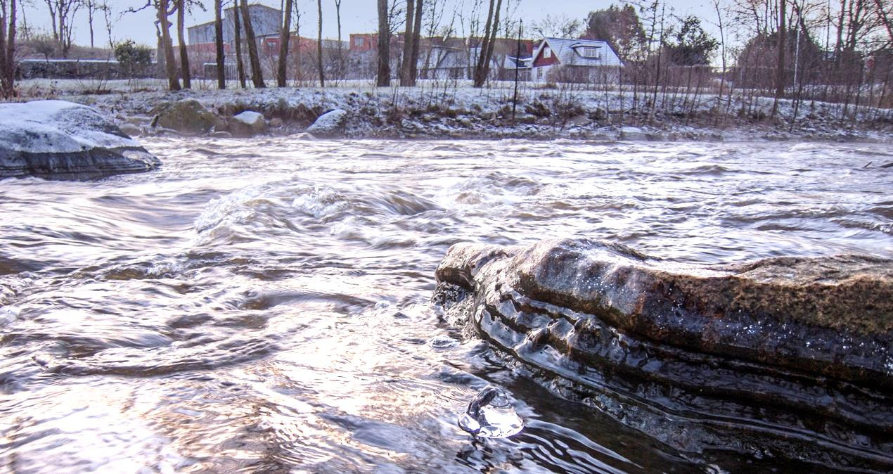 Rönne å - Vattenkontroll 214 Surhet/försurning ph var mestadels neutralt till svagt surt, med ett par undantag då det var måttligt surt (klass 3) i Perstorpsbäcken vid pkt 29 och i Pinnån nedströms