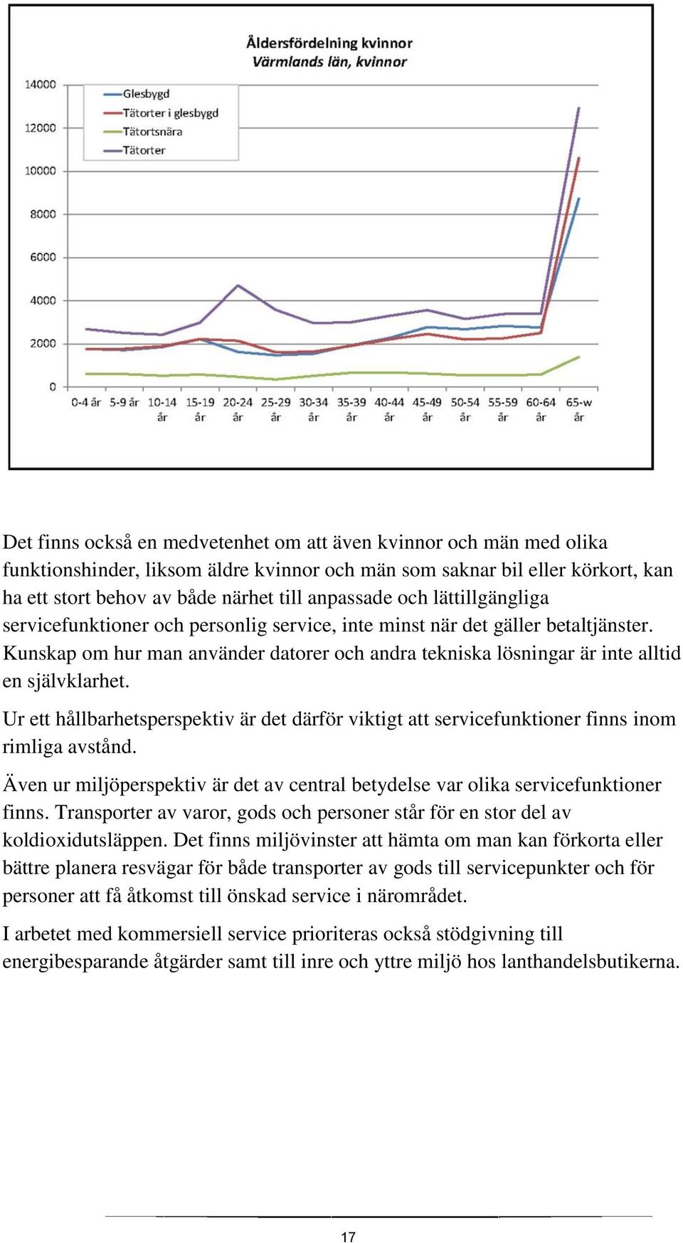 Ur ett hållbarhetsperspektiv är det därför viktigt att servicefunktioner finns inom rimliga avstånd. Även ur miljöperspektiv är det av central betydelse var olika servicefunktioner finns.