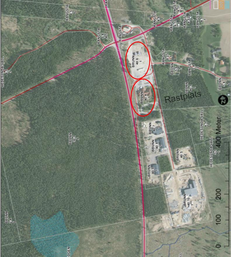 Figur 5: Fastighetskarta över området med bensinstationerna (Källa: Länsstyrelsen Gävleborg) 4. Tidigare miljöutredningar och undersökningar I projektets förstudie behandlas miljöaspekter ytligt.