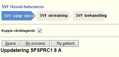 Vårdprocess bild 045 Ny SVF startas upp på enheten 1. Välj vårdprocess och tryck Läs 2.