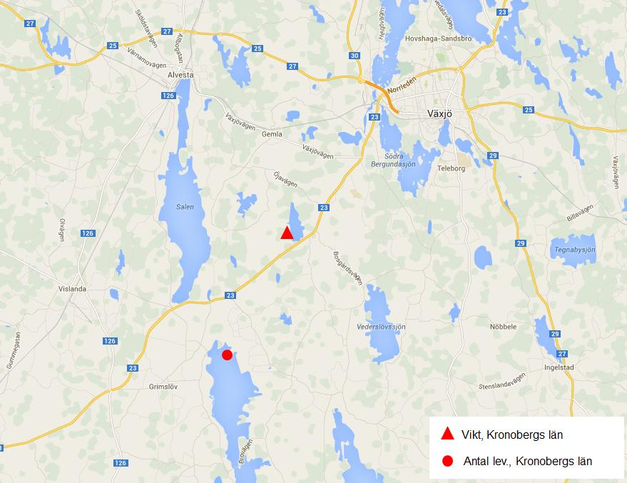 Generellt ligger de två beräknade tyngdpunkterna mycket nära varandra på kommunnivå. På länsnivå ligger dessa något längre från varandra, men fortfarande inom ett kort avstånd.