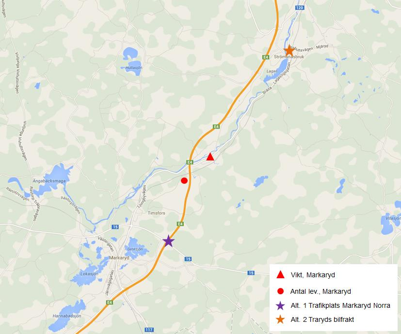 Markaryd Av kartan nedan framgår att de två tyngdpunktslägena för Markaryds kommun ligger strax nordost om samhället vid E4:an nära Åsa.