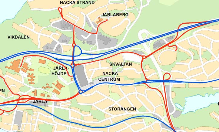 Utredning Bussterminal Nacka C 18(43) Figur 4 Befintligt linjenät i centrala Nacka. Se även www.sl.se.