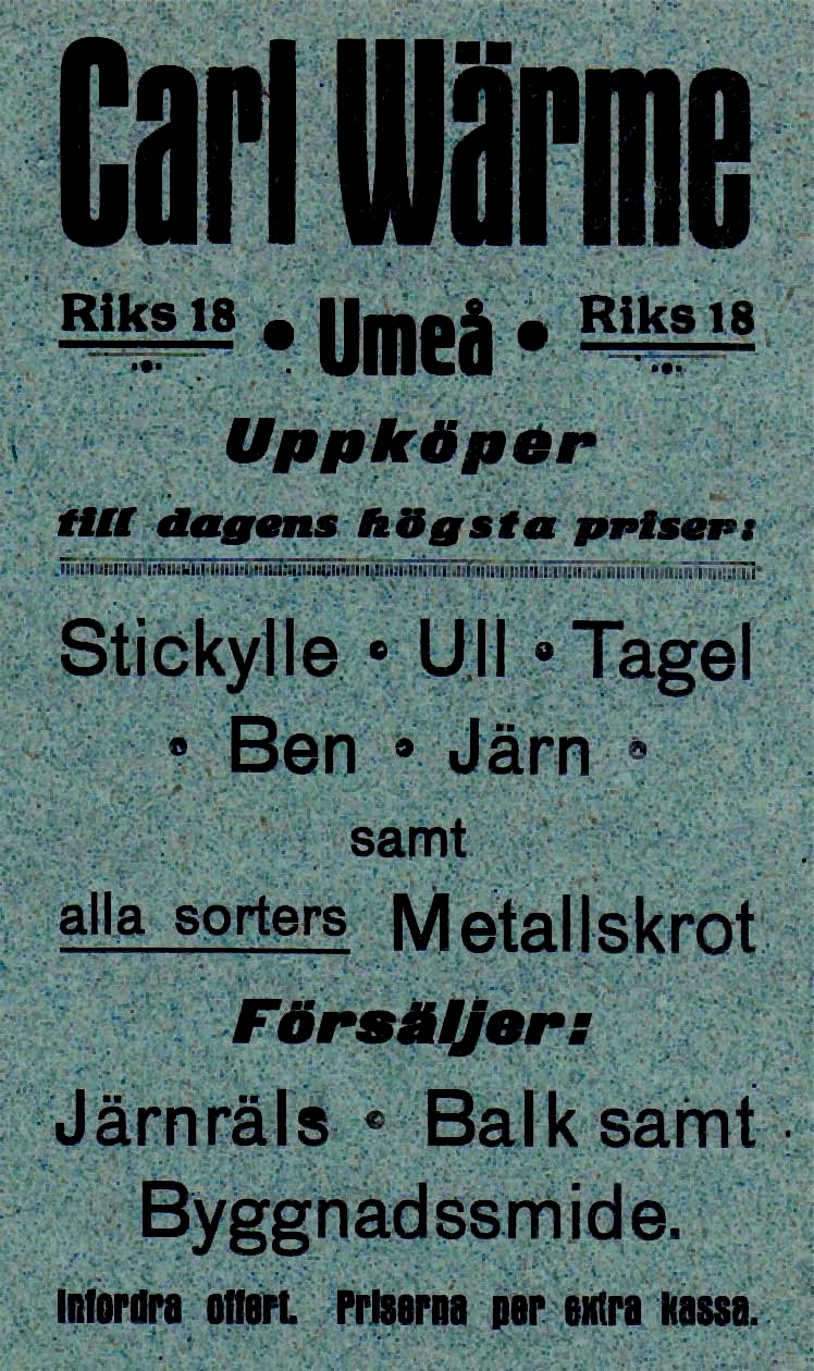 25 Arkitekt Kjell Wretling 1904-11-15? Stadsarkitekt Wretling Arkitekt, Kjell Tel. 1939 Wärme Carl -Försäljer Järnräls, Balk samt Byggnadssmide Tel.