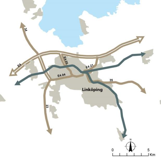 Figur 7 Kommunhuvudorter med invånarantal Blivande samt potentiella stationsorter på sträckan Linköping-Borås beskrivs nedan med avseende på befolkning, arbetsmarknad och arbetspendling.