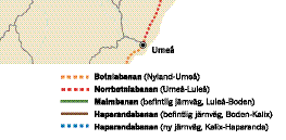 www.banverket.se/norrbotniabanan blir en kustnära järnväg mellan Umeå och Luleå. Den ger snabba tågförbindelser till städerna längs Norrlandskusten.