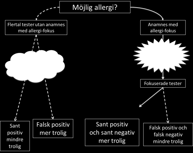Figur 1. Metoder att bedöma IgE-tester hos en patient med möjlig allergi.