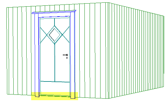 6 Kapitel 17 Delritning DDS-CAD Arkitekt 10 Välj fliken Dörr/fönster. Avmarkera Foder under dörr. Stäng dialogboxen och rita om (F5).