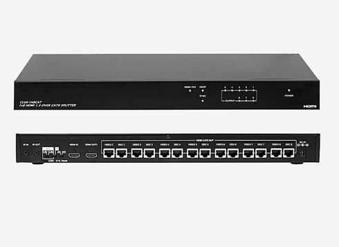 HDMI 1464 HDMI Cat6 EXTENDER/SPLIT IR 1 IN - 4 UT. För överföring av HDMI-signal och IR till 1 HDMI skärm och 3 st Cat6 mottagare, typ 1449B. IN: 1 st HDMI-kontakt.