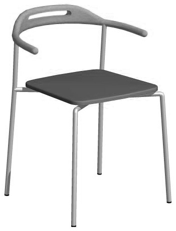 BOMBITO HIGH KS-139 Stapel- och upphängningsbar karmstol med hög rygg. Underrede i krom eller silverlackerad metall med teflonglid. Stackable and suspendable armchair with high backrest.