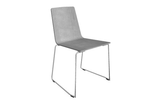 NOA S-036 Stapelbar stol. Underrede i krom eller silverlackerad metall. Staplar 6 stolar. Stackable chair. Chassis in chromium or silver lacquered metal. Stacks 6 chairs.
