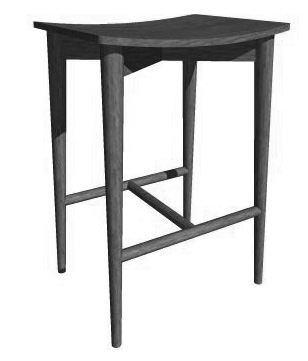 JEFFERSSON S-090 Barpall med sits i svart eller röd PUR. Underrede i krom. Bar stool with seat in black or red PUR. Frame in chromium. Underrede i lack, enligt RAL s.
