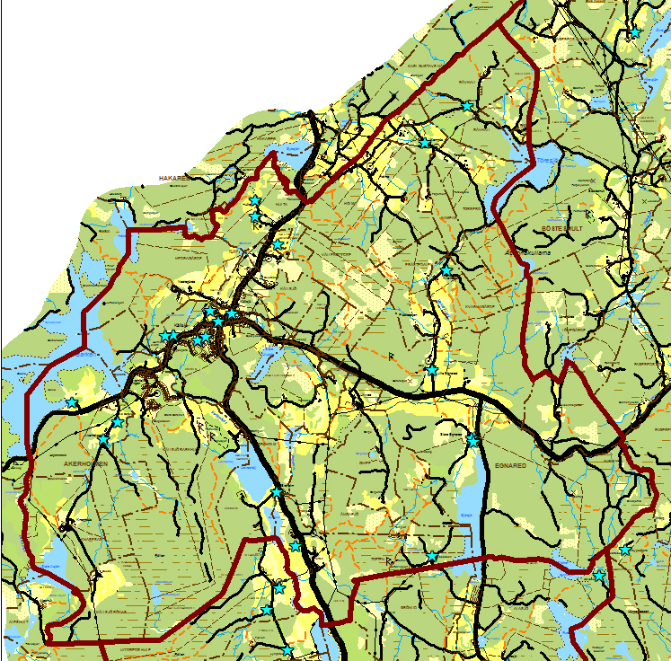 28 Nära Källsjö samhälle finns en stor stugby, Kvarnfallsringen, med fritidshus uppförda under 1970-80-talen, inspirerade av halländsk byggnadstradition.