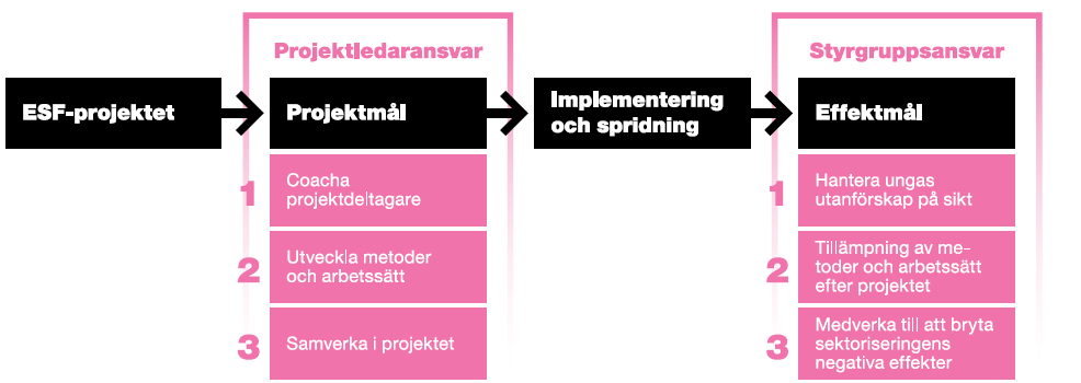 Figur 12. Projektledaransvar och styrgruppsansvar. (Jensen & Trädgård s.