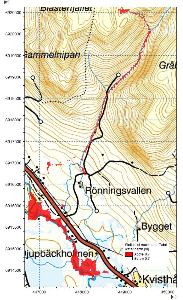 Damm Ungefärligt område för framtida utveckling Befintlig