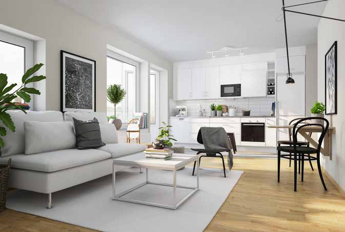 Ett ännu smartare hem Sovrum 12,5 kvm BH=1200 mm När vi ritar lägenheter är det viktigt att de blir anpassade efter din vardag och dina behov.