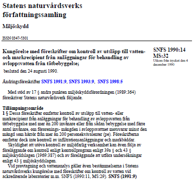 Lagstiftning provtagning/analys/rapportering avloppsreningsverk Vilka parametrar skall analyseras och vilka