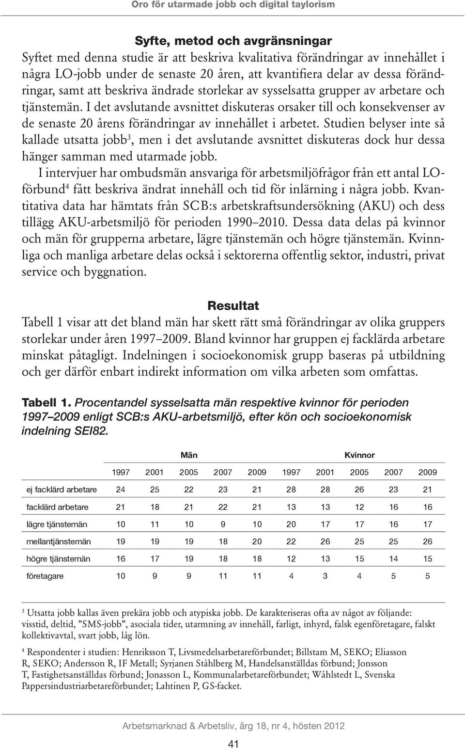 I det avslutande avsnittet diskuteras orsaker till och konsekvenser av de senaste 20 årens förändringar av innehållet i arbetet.