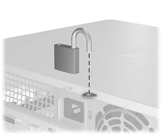 Montera ett säkerhetslås Kabellås Säkerhetslåset som visas nedan och på nästa sida kan användas för att låsa datorn.