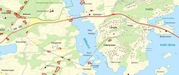 3.3.5. Naturvärden Bild 12. Naturvärden Längs kabelsträckan passeras ett lövskogsområde på Instön.