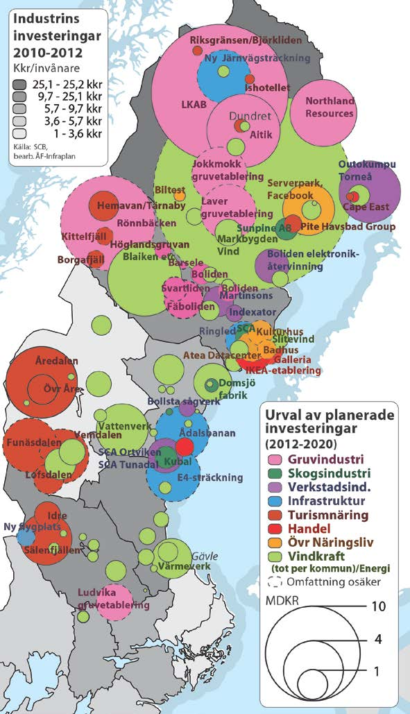 Investeringar 2010-2012 investerades 6,2 miljarder kr i Norrbotten.