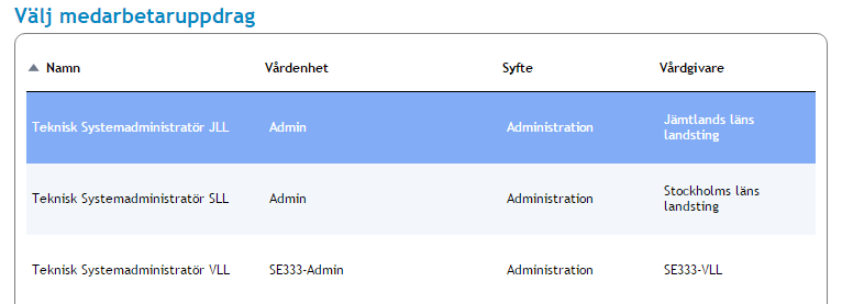 2 ANVÄNDNING AV SYSTEMET Kapitlet innehåller beskrivningar och tillvägagångssätt till tjänsterna som används av vårdpersonal/systemadministratörer vid utfärdande av patientrelationer, samtycken och