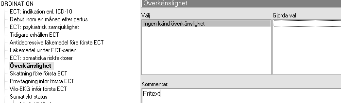 ECT: somatiska riskfaktorer Beskrivning av patient som är aktuell för ECT, som har ett somatiskt tillstånd och där finns en ökad risk för komplikationer i samband med ECT.