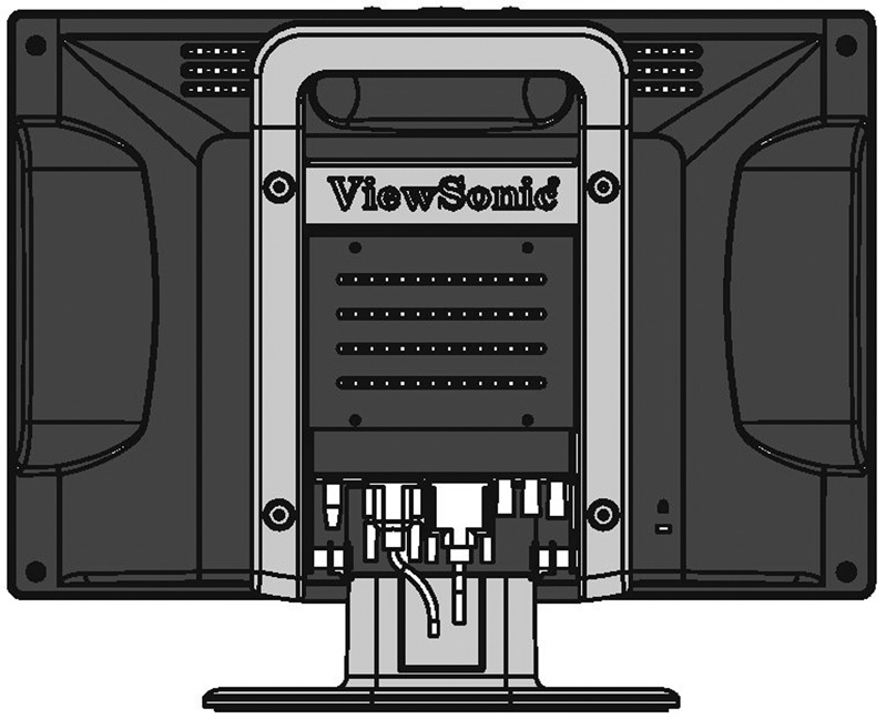 Installation för väggmontering (tillval) Skaffa en sats för väggmontering genom att kontakta ViewSonic eller en lokal återförsäljare. Se anvisningarna som medföljde satsen för basmontering.