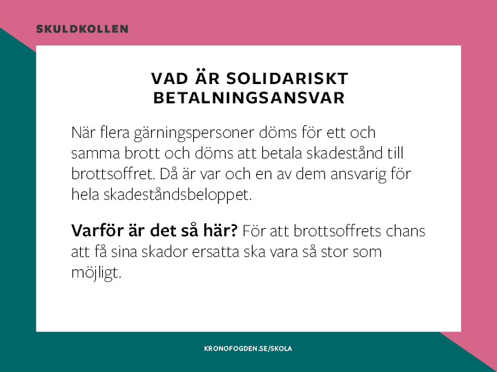 Den här filmen handlar om Jenny och Selma som kränker en kompis på nätet utan att förstå vilka konsekvenser det kan bli. De blir dömda att betala skadestånd med solidariskt betalningsansvar.