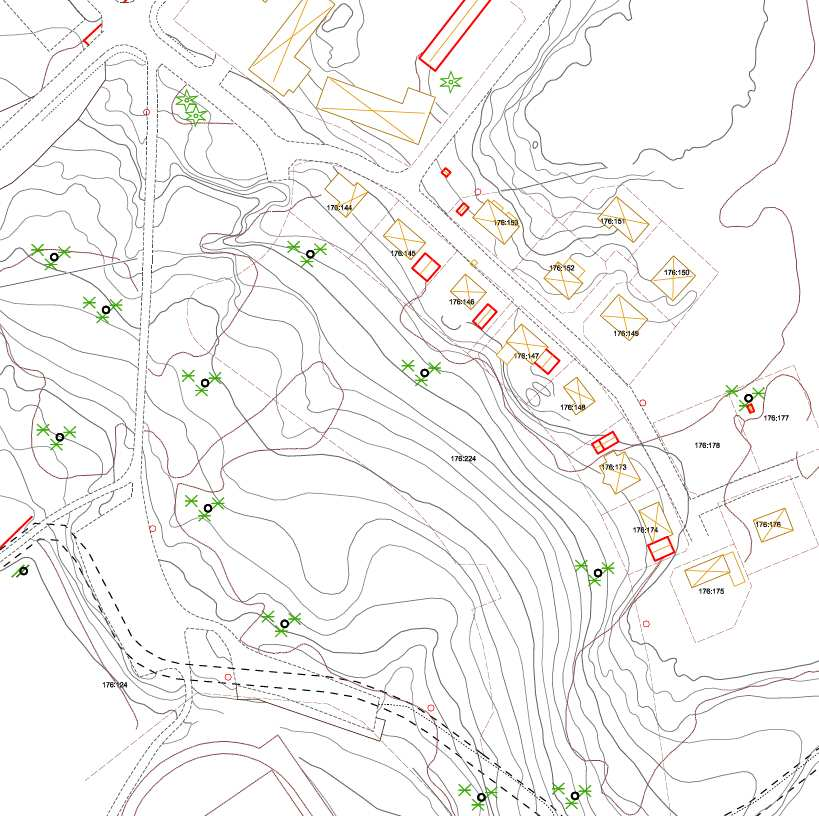 Befintliga förhållanden Utmed Löparvägen finns i dagsläget villabebyggelse och den totala bostadsytan är cirka 2100 m 2.