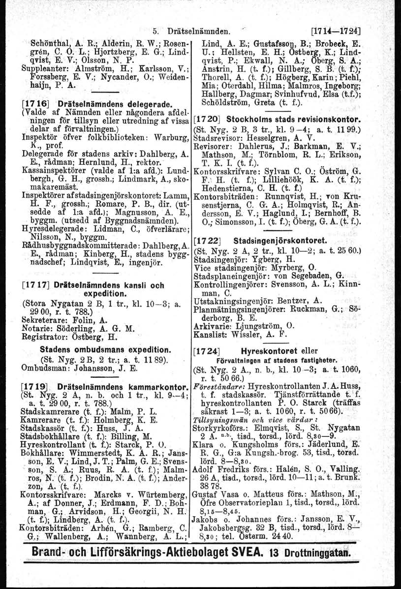 5. Drätselnämnden. [171-172] Schönthal, A. R: Aldetln, R. W.; Rosen- Lind, A. E.; Gustafsson, B.; Brobeek, E. gren, C.O. L.; Hjortsberg, E. G.; Lind U.: Hellsten, E. H.; Östbet:g, K.; Lin~. qvist, E.