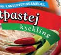 Tortillas med Argeta Ingredienser: Gräslök, chili, peppar, majs, hackad lök Tortillabröd, 16 st Argeta Kycklingpastej, 1 burk (95 g) Argeta Kalkonpastej, 1 burk (95 g) alternativt Argeta Pikant, 1