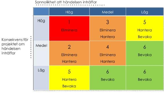 Det går att beskriva risker på andra sätt, i till exempel ett excel dokument där man kort men välformulerat beskriver riskerna i någon eller några meningar, sannolikheten för att risken inträffar,