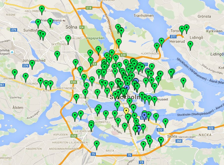 25(65) 4.2.1 Dagens lånecykelsystem i Stockholms län I Stockholms län är det idag fyra kommuner som har ett lånecykelsystem, Stockholm, Lidingö, Solna och Sundbyberg.