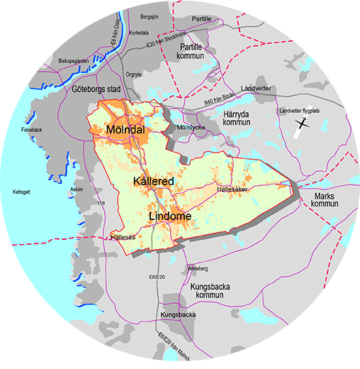 Mölndals stad 62 000 invånare Storstadsregion - på