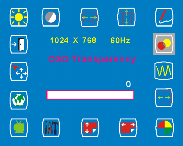 OSD Menyer VGA-Input Viktigt! Trots att manuell justering av LCD panelen är möjlig, rekommenderar vi att du använder panelens autojusteringsfunktion.