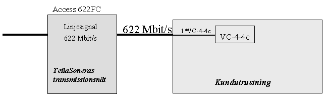 14 (12) 2.5.11 Access 622FC (Fiber, Contigious) Access 622FC består av ett fiberpar (en fiber för vardera transmissionsriktning) med optiska gränssnitt enligt tabell 2.5.16.