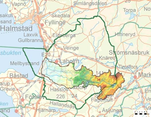 Projektområdet Smedjeåns avrinningsområde Smedjeåns avrinningsområde ligger till största delen i Laholms kommun.