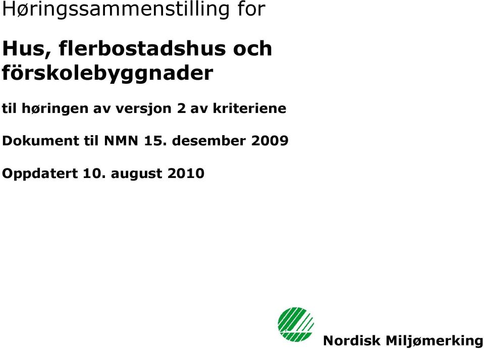 av kriteriene Dokument til NMN 15.