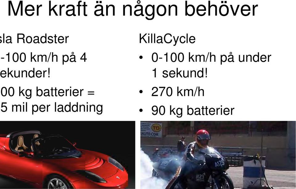 KillaCycle 0-100 km/h på under 1 sekund!