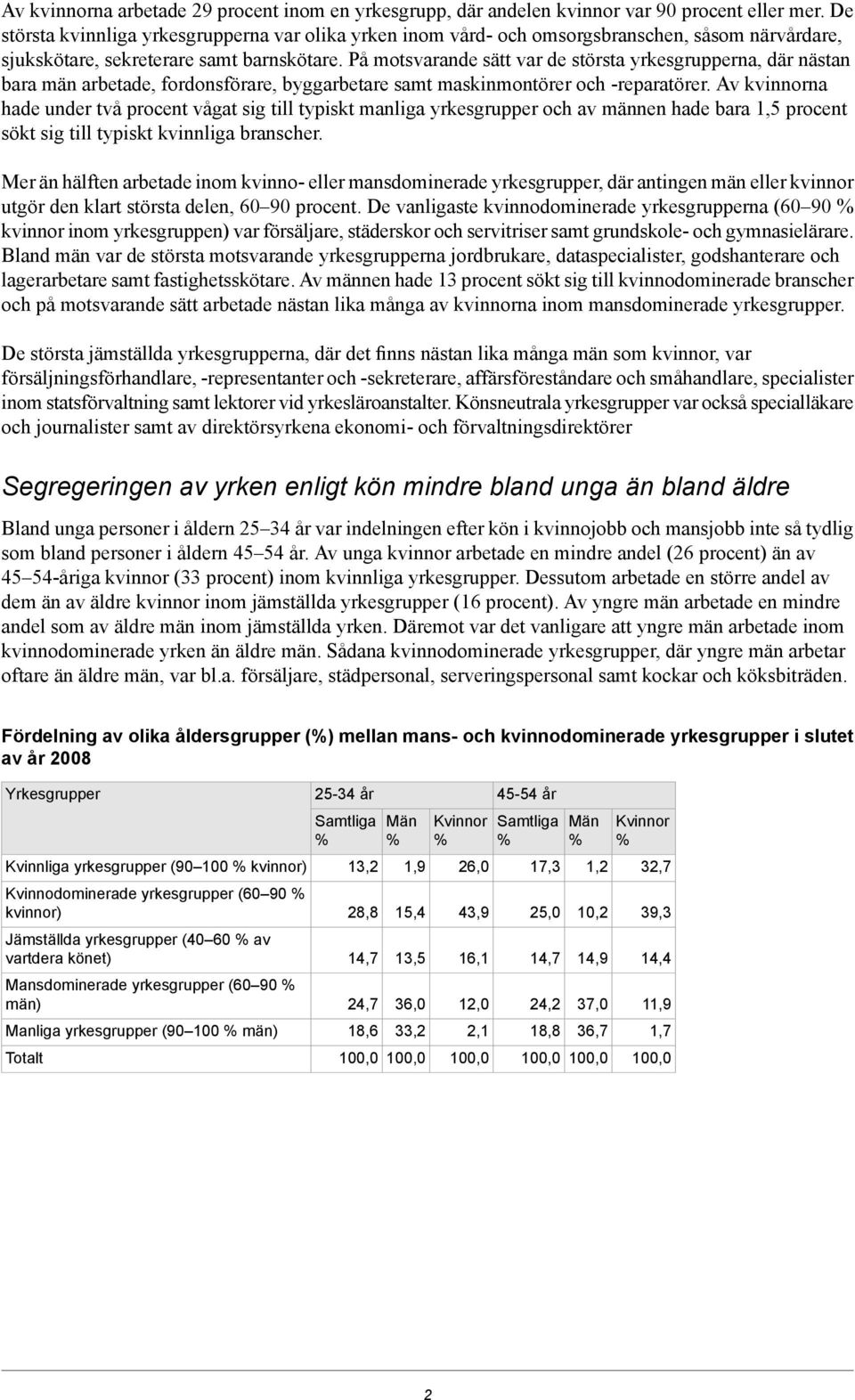 På motsvarande sätt var de största yrkesgrupperna, där nästan bara män arbetade, fordonsförare, byggarbetare samt maskinmontörer och -reparatörer.