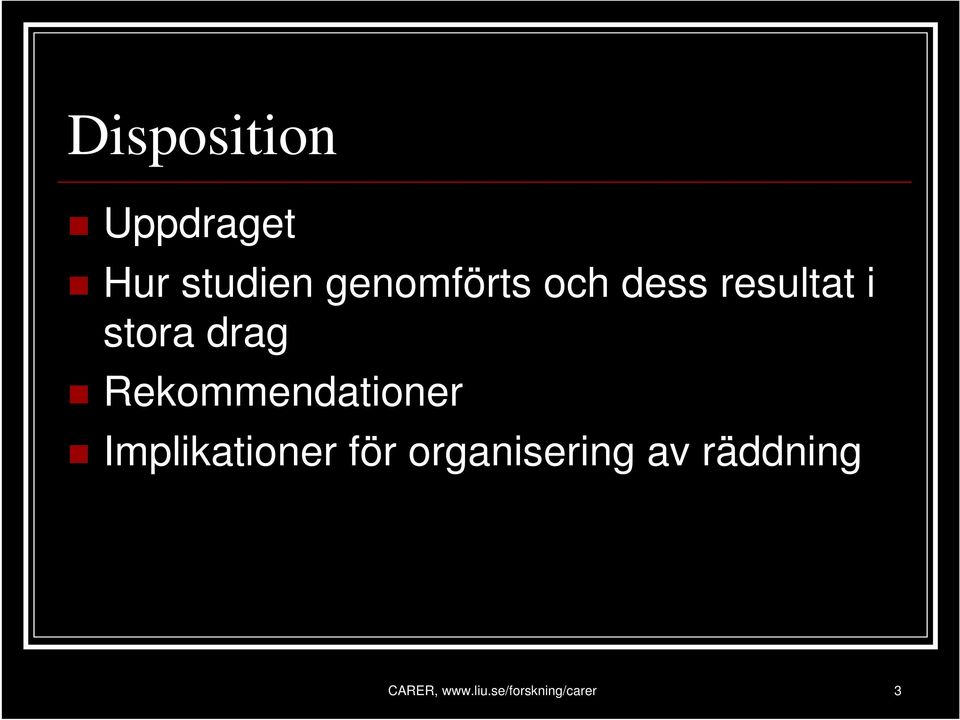 Rekommendationer Implikationer för