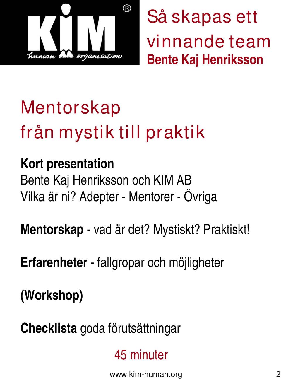 Adepter - Mentorer - Övriga Mentorskap - vad är det? Mystiskt?