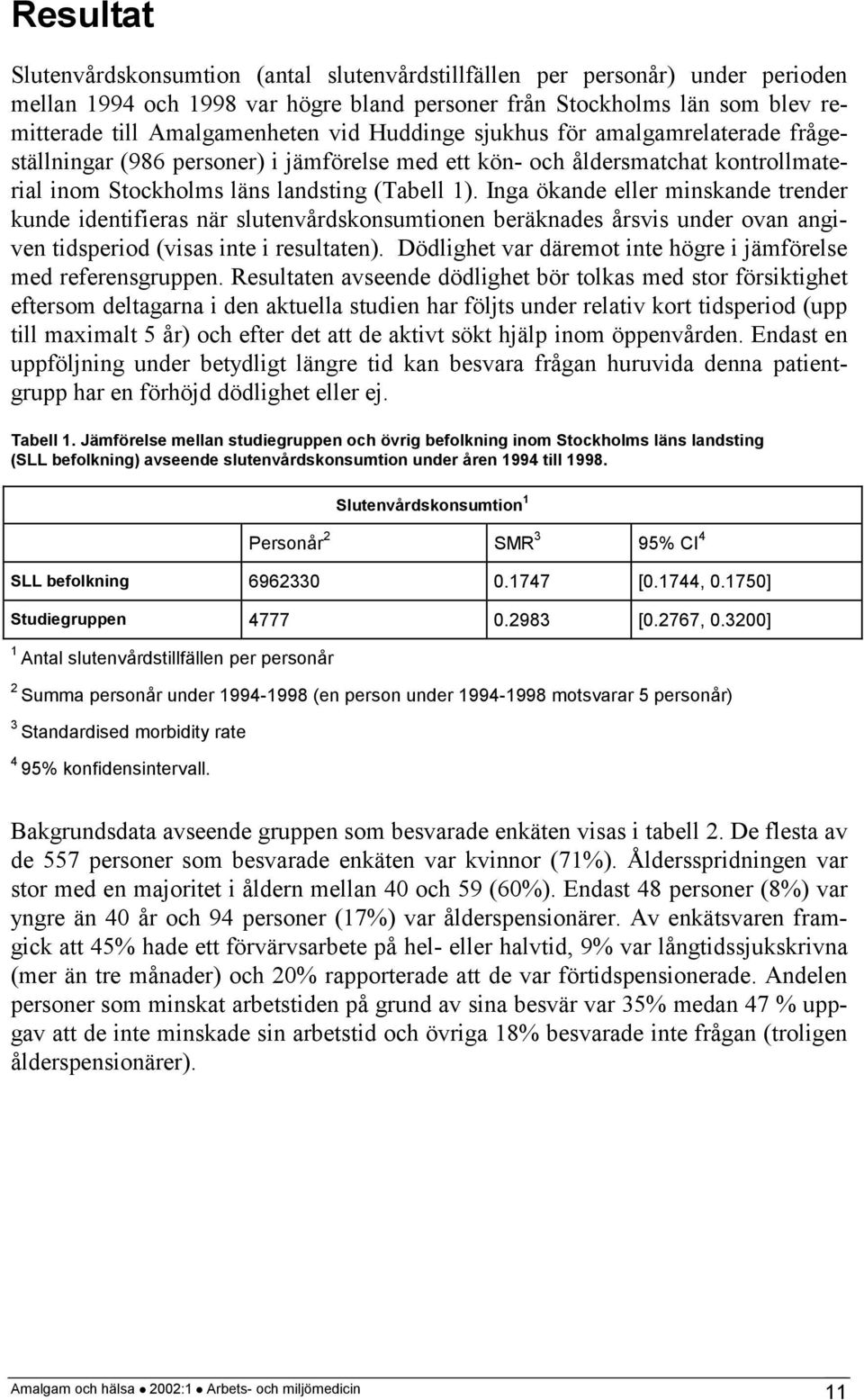 Inga ökande eller minskande trender kunde identifieras när slutenvårdskonsumtionen beräknades årsvis under ovan angiven tidsperiod (visas inte i resultaten).