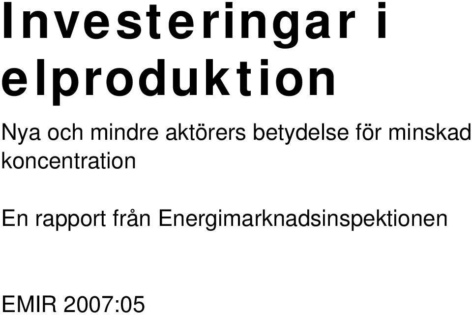 minskad koncentration En rapport